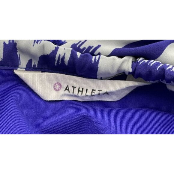 Athleta Ikat Bloom Purple & White Ripple Halter Maxi Dress Back Tie XXS - Picture 6 of 9